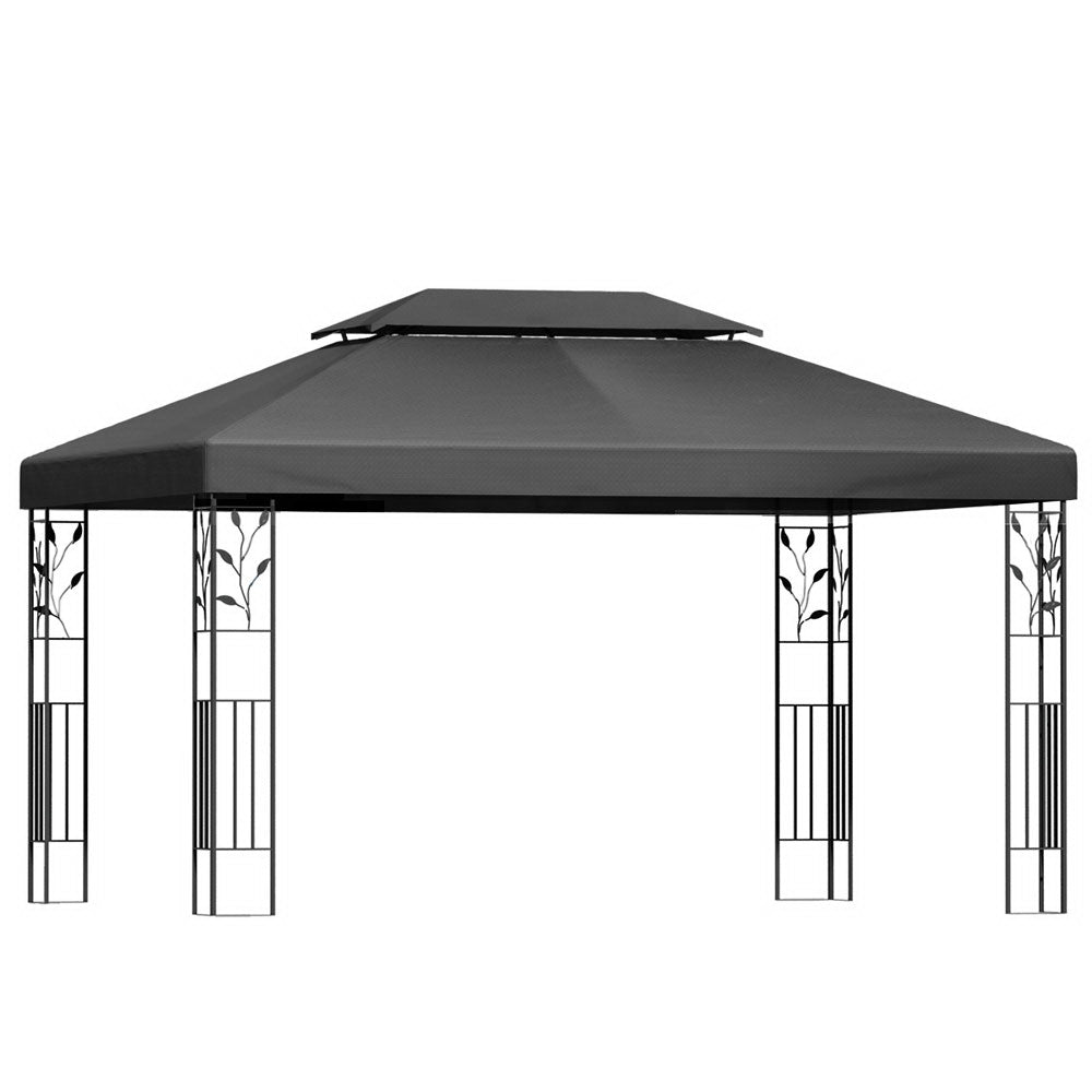 Instahut Gazebo 4x3m Marquee Outdoor Wedding Party Event Tent Home Iron Art Shade Grey - Shoppers Haven  - Home & Garden > Shading     