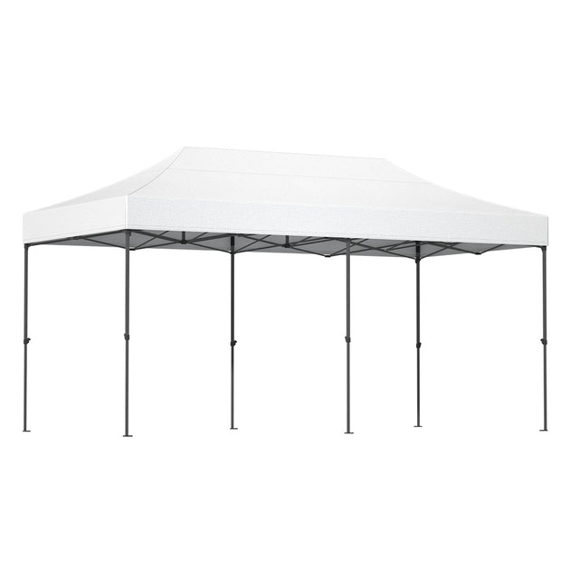 Instahut Gazebo Pop Up 3x6m w/Base Podx4 Marquee Folding Outdoor Wedding Camping Tent Shade Canopy White - Shoppers Haven  - Home & Garden > Shading     