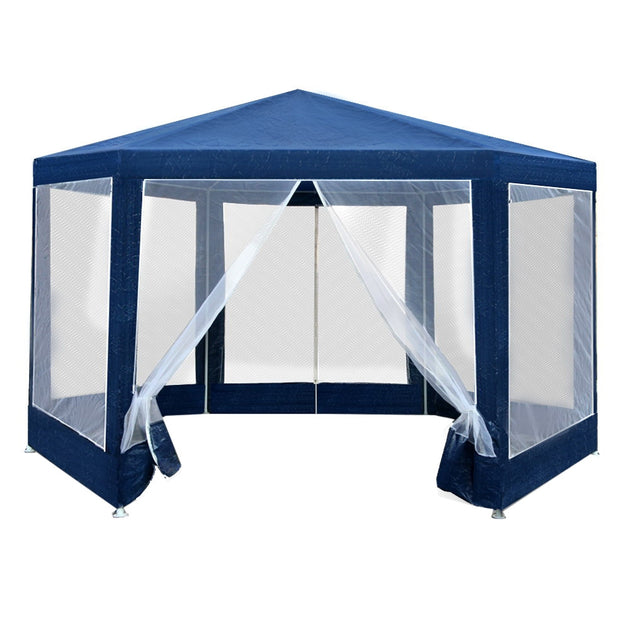 Instahut Gazebo?2x2m Marquee Wedding Party Tent Outdoor Camping Mesh Wall Canopy Shade Gazebos Navy - Shoppers Haven  - Home & Garden > Shading     