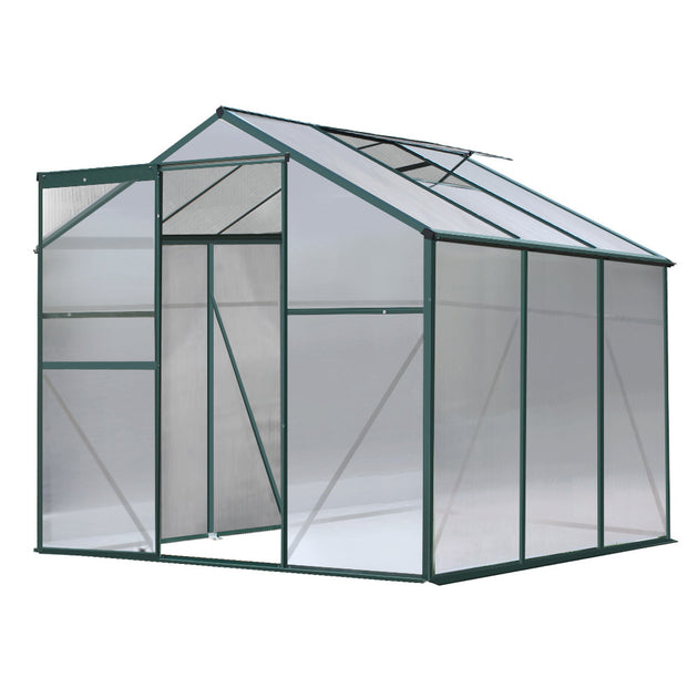 Greenfingers Greenhouse 1.9x1.9x1.83M Aluminium Polycarbonate Green House Garden Shed - Shoppers Haven  - Home & Garden > Green Houses     