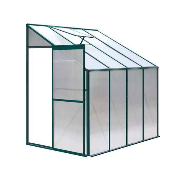 Greenfingers Greenhouse 2.52x1.27x2.13M Lean-to Aluminium Polycarbonate Green House Garden Shed - Shoppers Haven  - Home & Garden > Green Houses     