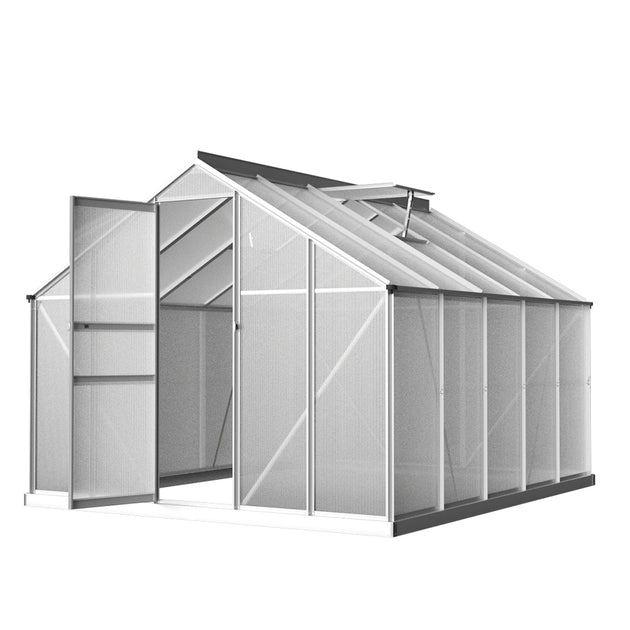 Greenfingers Greenhouse 3x2.5x1.95M Aluminium Polycarbonate Green House Garden Shed - Shoppers Haven  - Home & Garden > Green Houses     