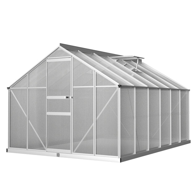 Greenfingers Greenhouse 3.6x2.5x1.95M Aluminium Polycarbonate Green House Garden Shed - Shoppers Haven  - Home & Garden > Green Houses     