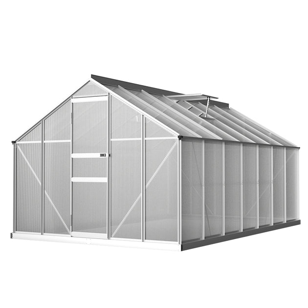 Greenfingers Greenhouse 4.2x2.5x1.95M Aluminium Polycarbonate Green House Garden Shed - Shoppers Haven  - Home & Garden > Green Houses     