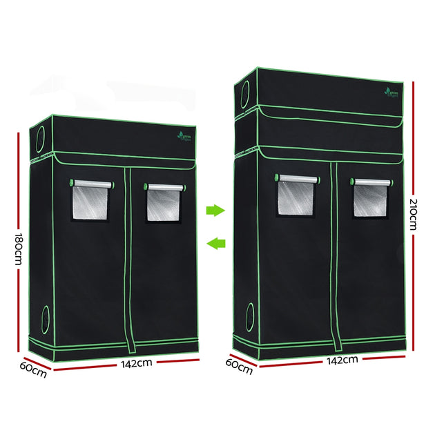 Greenfingers Grow Tent Kits Hydroponics Indoor Grow System DIY 120X60X180/210CM - Shoppers Haven  - Home & Garden > Green Houses     