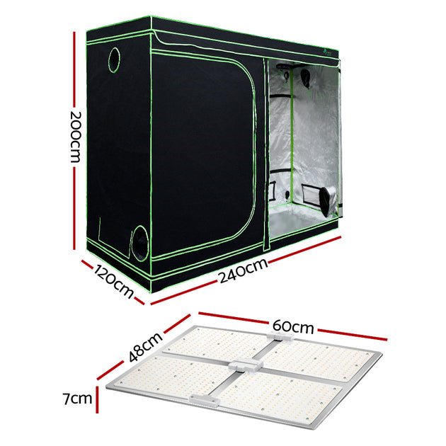 Greenfingers Grow Tent 4500W LED Grow Light Hydroponics Kits System 2.4x1.2x2M - Shoppers Haven  - Home & Garden > Green Houses     