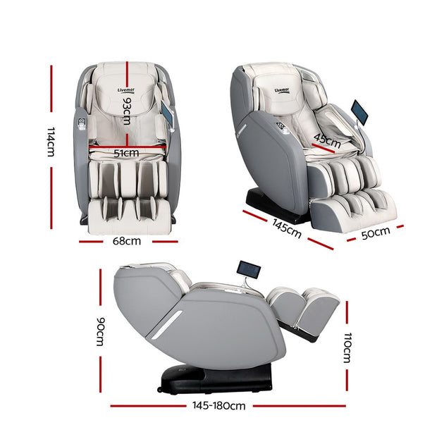 Livemor 4D Massage Chair Electric Recliner Home Massager Gary - Shoppers Haven  - Health & Beauty > Massage     