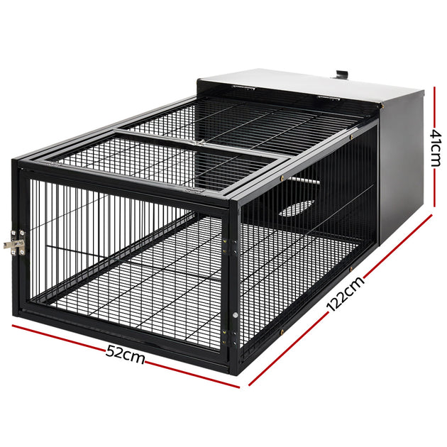 i.Pet Rabbit Cage 122x52cm Hutch Enclosure Carrier Metal - Shoppers Haven  - Pet Care > Coops & Hutches     
