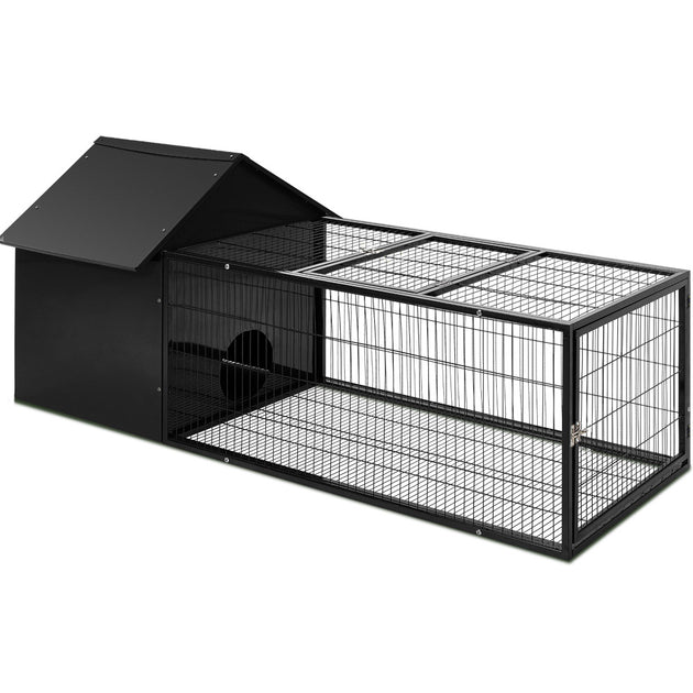 i.Pet Rabbit Cage Hutch 162x60cm Enclosure Metal - Shoppers Haven  - Pet Care > Coops & Hutches     