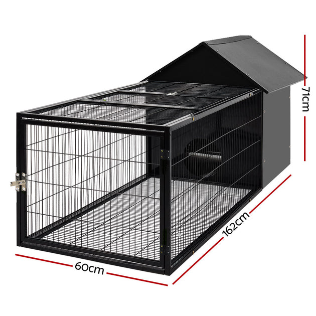 i.Pet Rabbit Cage Hutch 162x60cm Enclosure Metal - Shoppers Haven  - Pet Care > Coops & Hutches     