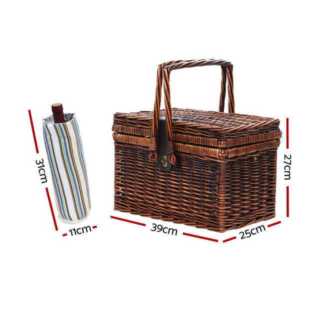 Alfresco 4 Person Picnic Basket Set Folding Insulated bag - Shoppers Haven  - Outdoor > Picnic     