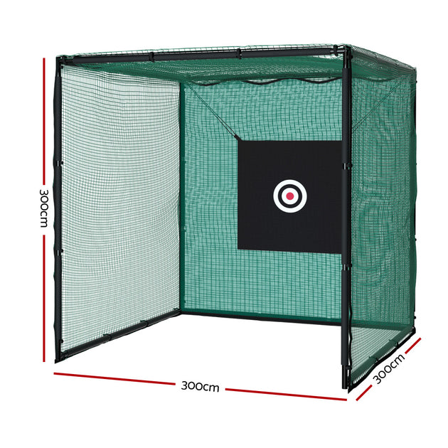 Golf Practice Cage 3M Hitting Net with Steel Frame Football Baseball Training - Shoppers Haven  - Sports & Fitness > Golf     