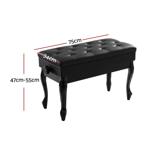Alpha Piano Bench Stool Adjustable Height Keyboard Seat - Shoppers Haven  - Audio & Video > Musical Instrument & Accessories     