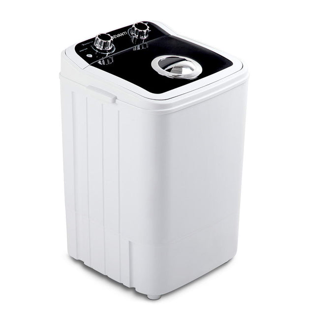 Devanti 4.6KG Mini Portable Washing Machine - Black - Shoppers Haven  - Appliances > Washers & Dryers     