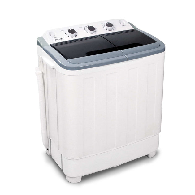 Devanti 5KG Mini Portable Washing Machine - White - Shoppers Haven  - Appliances > Washers & Dryers     