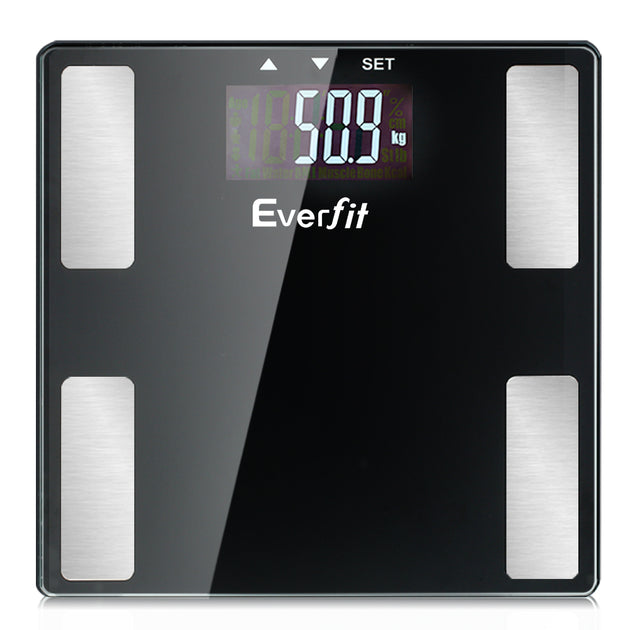 Everfit Body Fat Bathroom Scale Weighing BMI Monitor Gym 180KG - Shoppers Haven  - Home & Garden > Scales     
