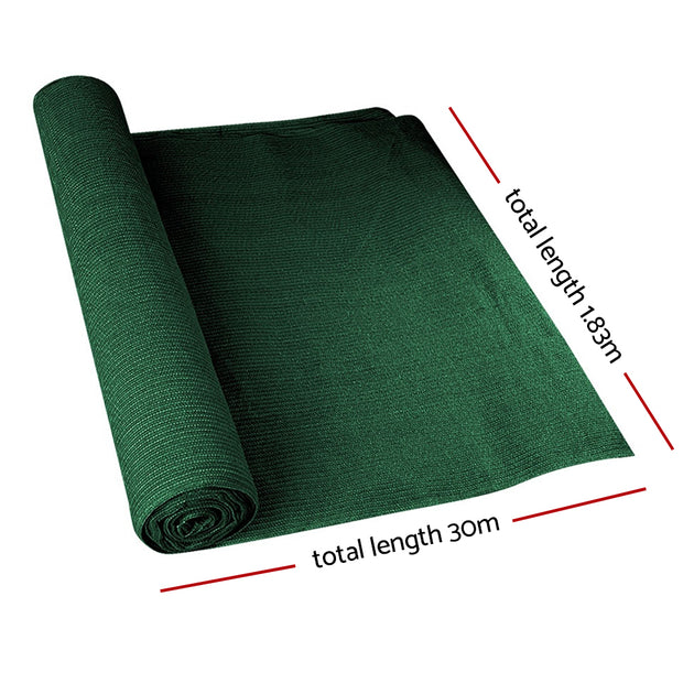 Instahut 90% Shade Cloth 1.83x30m Shadecloth Sail Heavy Duty Green - Shoppers Haven  - Home & Garden > Shading     