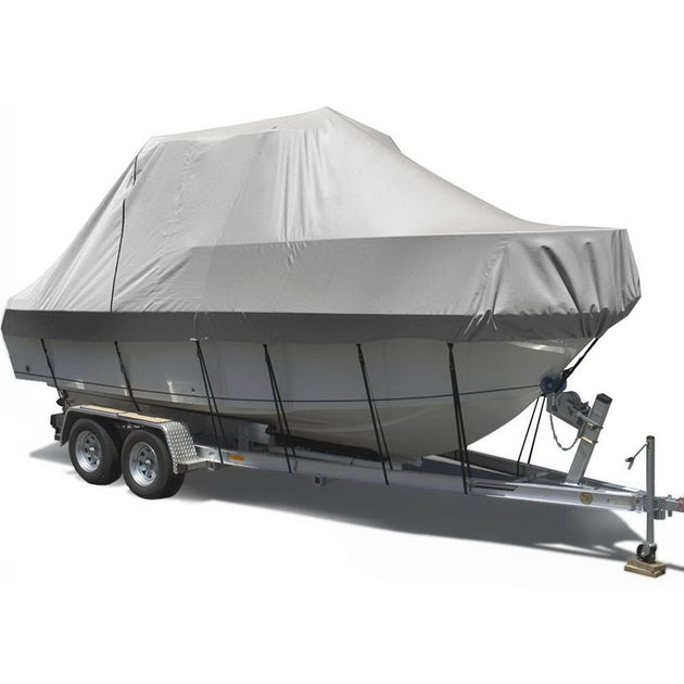 Seamanship Boat Cover 23-25ft Trailerable Jumbo Marine 600D Heavy Duty Grey - Shoppers Haven  - Outdoor > Boating     