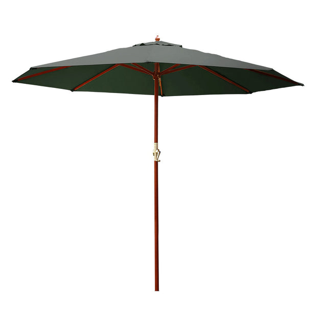 Instahut 3m Outdoor Umbrella Pole Umbrellas Beach Garden Sun Stand Patio Charcoal - Shoppers Haven  - Home & Garden > Shading     