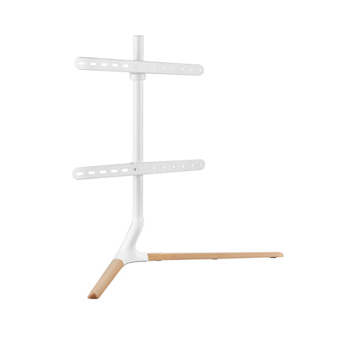BRATECK Modern Linear Tabletop TV Stand For 49'-70' TVs -- Matte White & Beech - Shoppers Haven  - Audio & Video > TV Accessories     