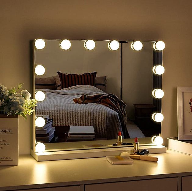 Hollywood Vanity Style LED Makeup Lights Mirror with 3 Color Modes Lights with 10 Dimmable Bulbs (Mirror Not Include) - Shoppers Haven  - Health & Beauty > Makeup Mirrors     
