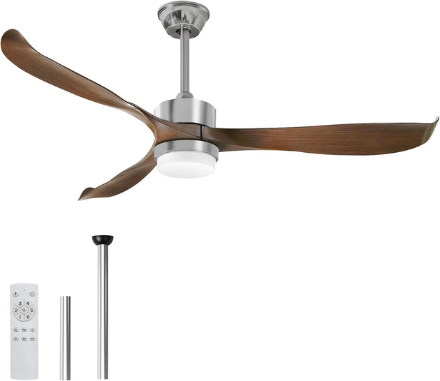 Modern Ceiling Fan with Lights, Remote, Brown - Shoppers Haven  - Appliances > Fans     