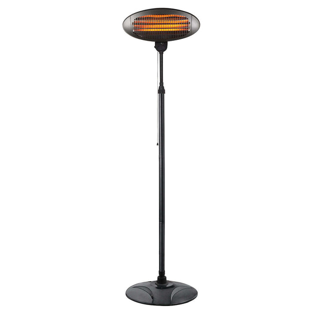 2000W 2.1m Free Standing Adjustable Portable Outdoor Electric Patio Heater Black - Shoppers Haven  - Appliances > Heaters     