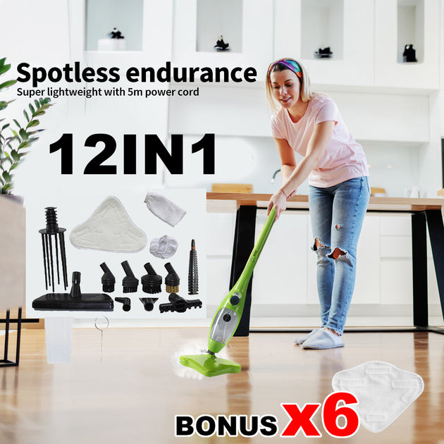 Steam Mop Handheld Carpet Cleaner High Pressure Steamer Floor Cleaning 1300W - Shoppers Haven  - Appliances > Appliances Others     