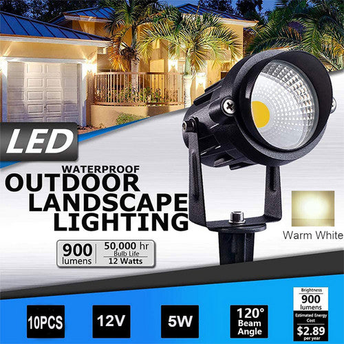 10X LED Spotlights Landscape Warm light Lamp Waterproof Outdoor Garden Yard 12V - Shoppers Haven  - Home & Garden > Garden Lights     