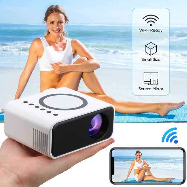Mini Portable Smart Projector HD 1080P Android WIFI Bluetooth Home Theater NEW - Shoppers Haven  - Audio & Video > Projectors & Accessories     