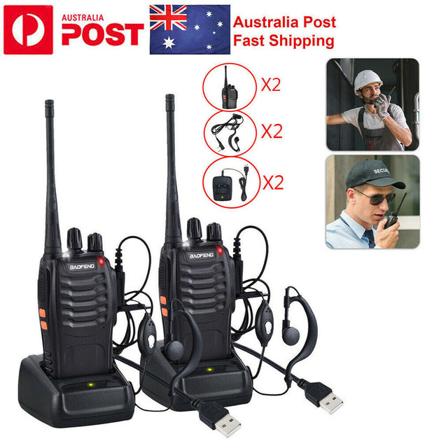 2PCS Radios Walkie Talkie BF-888S UHF 400-470MHz 5W 16CH Portable Two-Way Radio - Shoppers Haven  - Outdoor > Others     