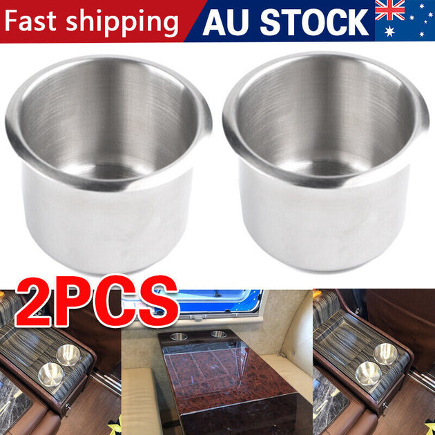 2PCS Stainless Steel Cup Drink Holder For Marine Car Truck Camper RV Boat - Shoppers Haven  - Outdoor > Boating     