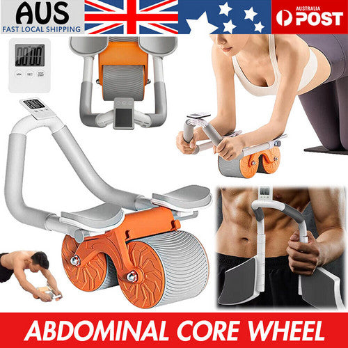 Automatic Rebound Abdominal Wheel Ab Roller Wheels with Elbow Support Roller ABS orange - Shoppers Haven  - Sports & Fitness > Fitness Accessories     