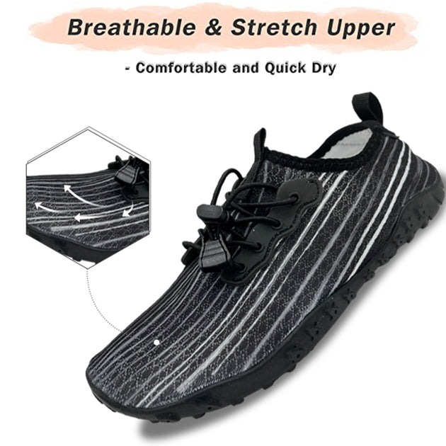Water Shoes for Men and Women Soft Breathable Slip-on Aqua Shoes Aqua Socks for Swim Beach Pool Surf Yoga (Black Size US 12) - Shoppers Haven  - Outdoor > Outdoor Shoes     