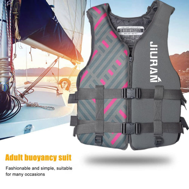 Life Jacket for Unisex Adjustable Safety Breathable Life Vest for Men Women(Grey-L) - Shoppers Haven  - Outdoor > Boating     
