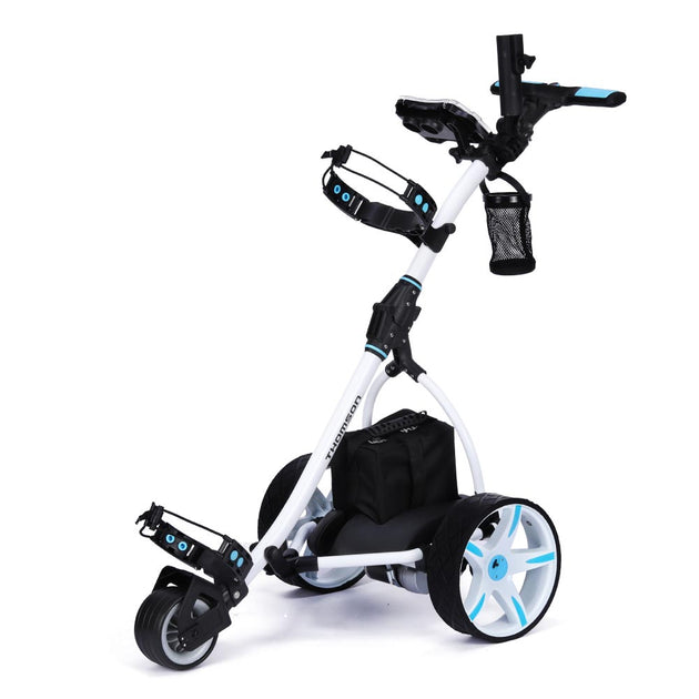 THOMSON Golf Buggy Electric Trolley Automatic Motorised Foldable Cart Powered - Shoppers Haven  - Sports & Fitness > Golf     