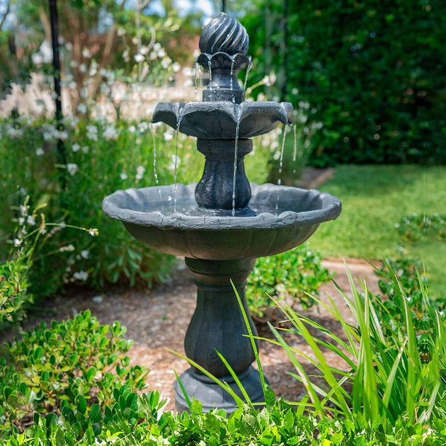 PROTEGE Water Fountain Solar Powered 3 Tiered Battery Outdoor Bird Bath with LED Lights - Shoppers Haven  - Home & Garden > Fountains     