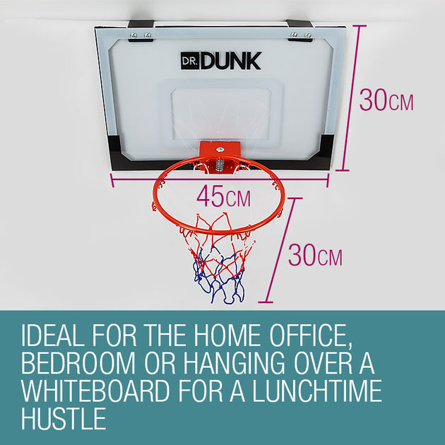 Dr.Dunk Indoor Mini Basketball Hoop Ring Backboard Kit Door Mounted Mount Kid Set - Shoppers Haven  - Sports & Fitness > Basketball & Accessories     