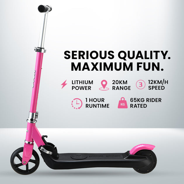 ROVO KIDS Electric Scooter Lithium Ride-On Foldable E-Scooter 125W Rechargeable, Pink - Shoppers Haven  - Outdoor > Others     