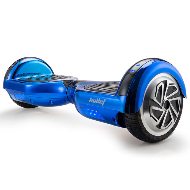 BULLET Gen III Hoverboard Scooter 6.5" Wheels, Colour LED Lighting, Carry Bag, Metallic Blue - Shoppers Haven  - Sports & Fitness > Scooters and Accessories     