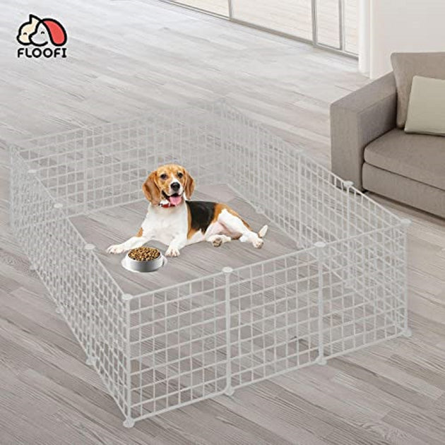 Floofi Small Pet Playpen (White) FI-PP-104-JY - Shoppers Haven  - Pet Care > Coops & Hutches     