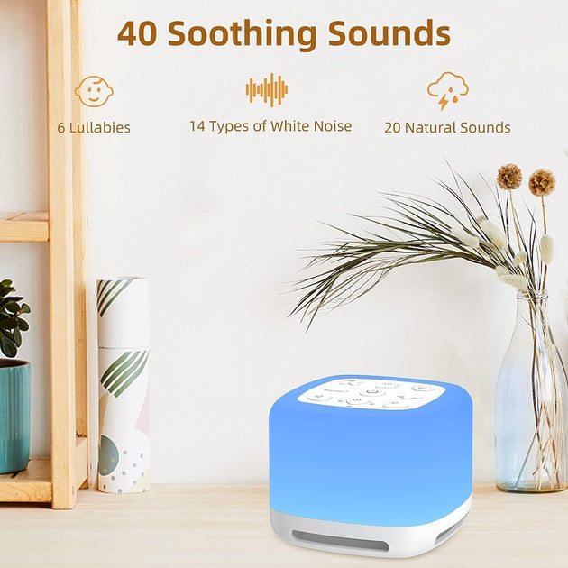 GOMINIMO White Noise Machine with Night Light and 40 Soothing Sounds for Sleeping (White) - Shoppers Haven  - Home & Garden > Lighting     