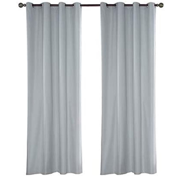 Gominimo Temp Blackout Blinds Curtain Detachable Set of 2 240 x 140cm Black - Shoppers Haven  - Home & Garden > Curtains     