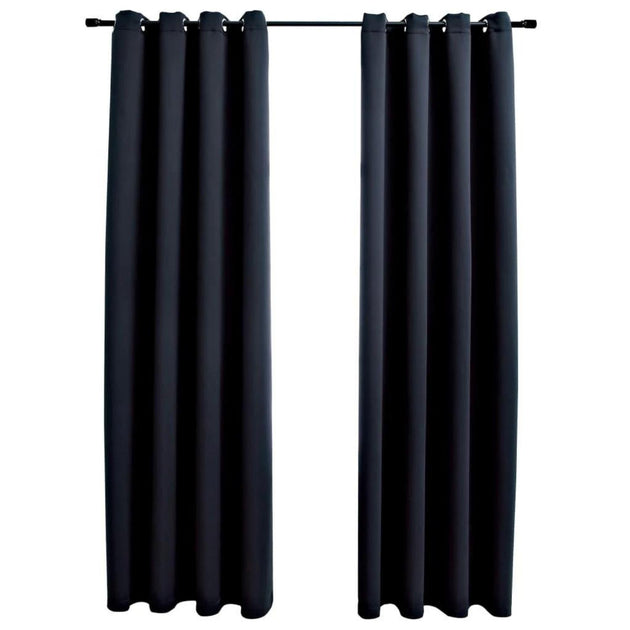 GOMINIMO Blackout Window Curtains for Thermal Insulated Room (Set of 2, W132cm x D243cm, Black) GO-CNB-113-MM - Shoppers Haven  - Home & Garden > Curtains     