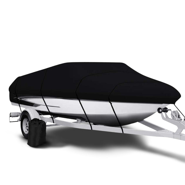 KILIROO 14-16 FT Waterproof Boat Cover (Black) KR-BC-100-TX - Shoppers Haven  - Outdoor > Boating     
