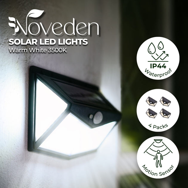 NOVEDEN 4 Packs Solar LED Lights with 3 Light Modes (Black)NE-SL-104-ZL - Shoppers Haven  - Home & Garden > Garden Lights     