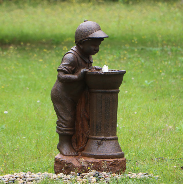 Boy at Water Fountain - Shoppers Haven  - Home & Garden > Fountains     