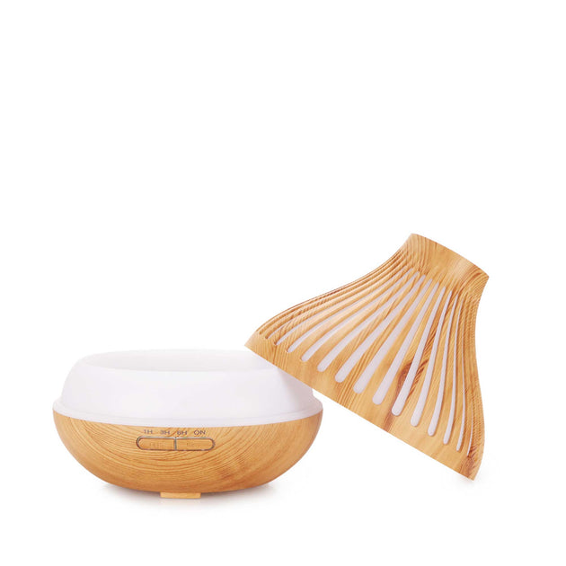 Essential Oil Aroma Diffuser and Remote - 500ml Flat Top Wood Mist Humidifier - Shoppers Haven  - Appliances > Aroma Diffusers & Humidifiers     