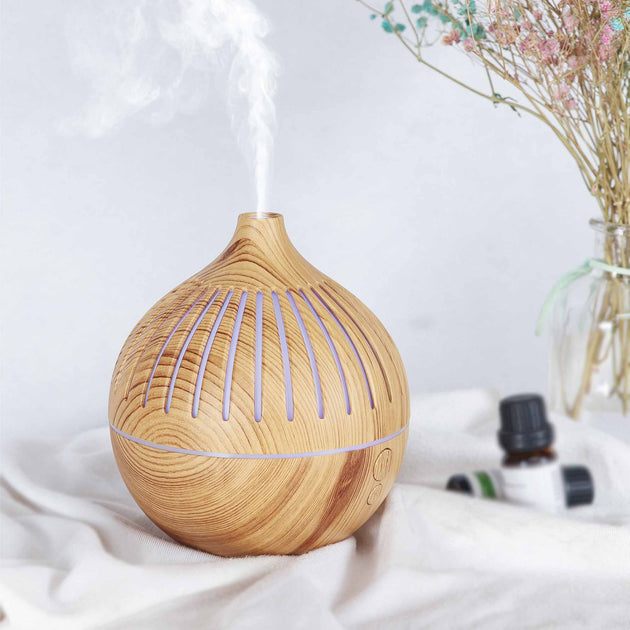 Essential Oil USB Aroma Diffuser - 180ml LED Light Wood Mist Humidifier - Shoppers Haven  - Appliances > Aroma Diffusers & Humidifiers     