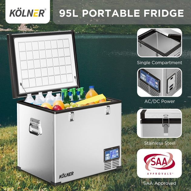 Kolner 95l Portable Fridge Chest Freezer With Lcd Panel - Rv Vehicle Camping Refrigerator - Shoppers Haven  - Appliances > Fridges     